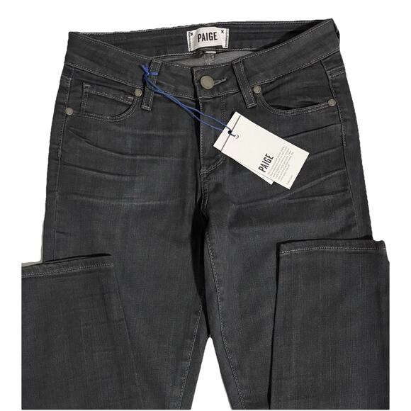 NWT PAIGE Verdugo Women's Size 25 Ankle Mid Rise Ultra Skinny Jean Dark Gray - Picture 4 of 7